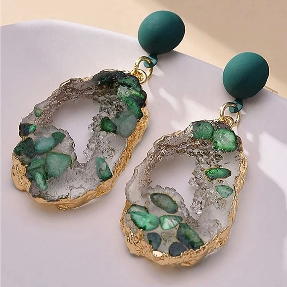 Anthropologie Jewelry - Resin crystal drop earrings